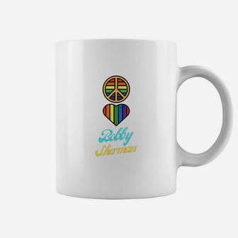 Peace Love Bobby Sherman 60s 70s Groovy Greeting Rainbows Coffee Mug - Seseable
