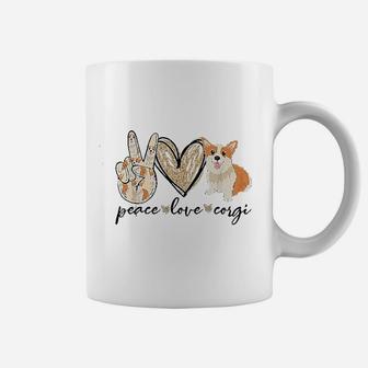 Peace Love Corgi Funny Dog Mom Mother Day Gift Corgi Lover Coffee Mug - Seseable