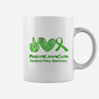 Peace Love Cure Cerebral Palsy Cp Support Green Gift Coffee Mug - Seseable