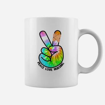 Peace Love Nursing Tie Dye Fun Nurse Gifts Coffee Mug - Seseable
