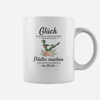 Pilates-Humor Tassen: Glück durch Pilates, Lustiges Weißes Tassen - Seseable