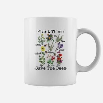 Plant These Save The Bees Women Yellow Flowers Coffee Mug - Seseable