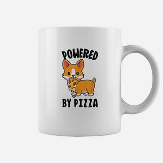 Powered By Pizza Corgi Dog Funny Corgi Coffee Mug - Seseable