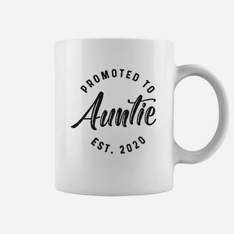 Promoted To Auntie Est 2020 Cute Funny New Aunt Sister Coffee Mug - Seseable