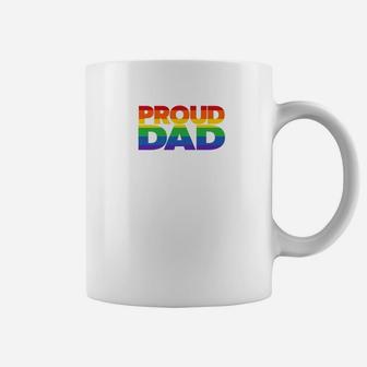 Proud Dad Gay Pride Shirt Lgb For Father Lgbtq Coffee Mug - Seseable