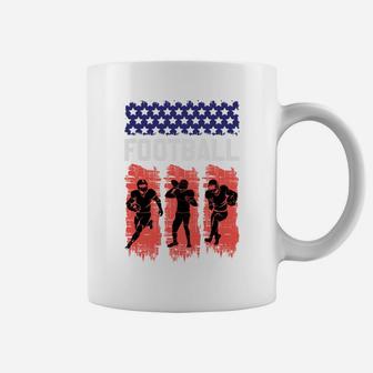 Proud Football Team American Flag Sport Players Coffee Mug - Seseable