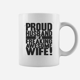 Proud Husband Of A Freaking Awesome Wife Funny Valentines Day Coffee Mug - Seseable