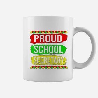 Proud School Secretary Black History Month Pride African Coffee Mug - Seseable