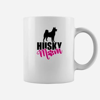 Proud Siberian Husky Mom Paw Print Coffee Mug - Seseable