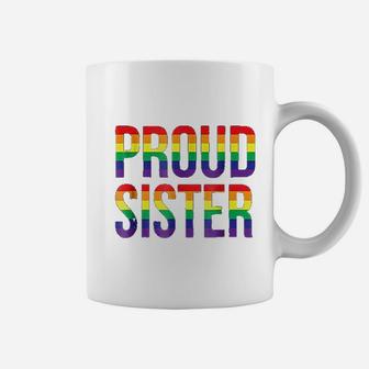 Proud Sister Gay Lesbian Lgbt Pride Support Coffee Mug - Seseable