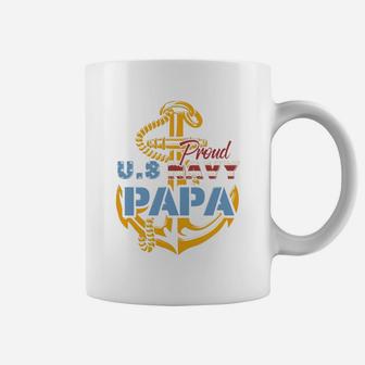 Proud Us Navy Papa Shirt, dad birthday gifts Coffee Mug - Seseable