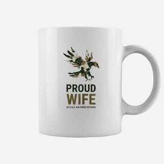 Proud Wife Of A Us Air Force Veteran Usaf Camo Eagle Coffee Mug - Seseable