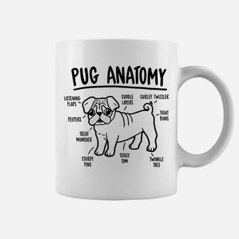 Pug Anatomy Dog Lover Breed Diagram Vintage Tee Gifts Coffee Mug - Seseable