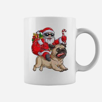 Pug Christmas Santa Claus Riding Pugmas Dog Xmas Boys Coffee Mug - Seseable