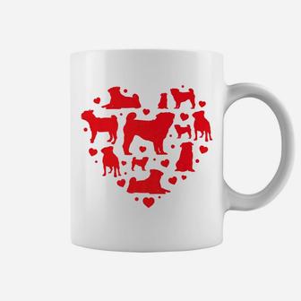 Pug Dog Valentines Day Hear Mom Pet Lover Gift Coffee Mug - Seseable