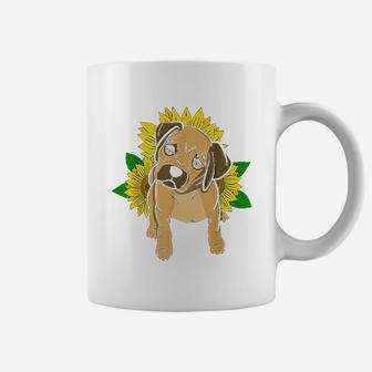 Puggle And Sunflowers Dog Lover Gifts For Women And Girls Coffee Mug - Seseable