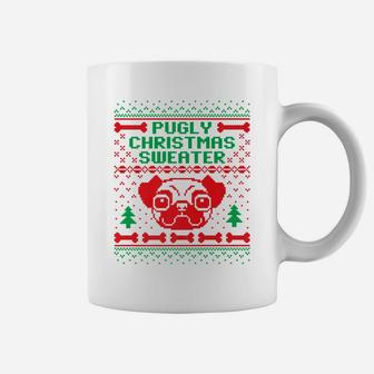 Pugly Christmas Sweater Funny Pug Dog Coffee Mug - Seseable