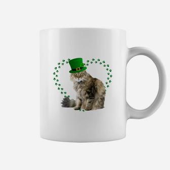 Ragamuffin Heart Paw Leprechaun Hat Irish St Patricks Day Gift For Cat Lovers Coffee Mug - Seseable