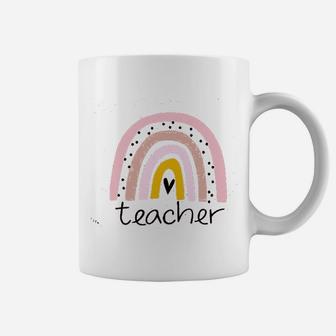 Rainbow Teacher Cute Polka Dot Coffee Mug - Seseable