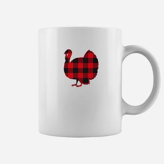 Red Buffalo Plaid Turkey Thanksgiving Matching Family Coffee Mug - Seseable