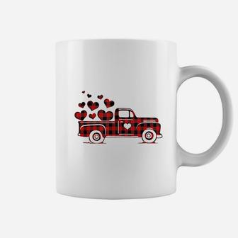 Red Plaid Truck Happy Valentines Day 2022 Couple Matching Coffee Mug - Seseable