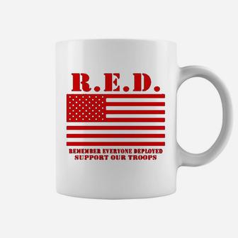 Red Support Our Troops Wear Red On Friday Military Coffee Mug - Seseable