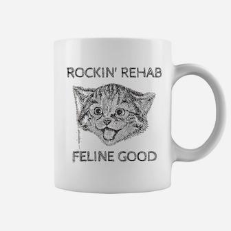 Rehab Sober Sobriety Physical Therapy Funny Cat Gift Coffee Mug - Seseable