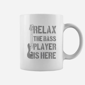 Relax The Bass Player Is Here Funny Guitar Gift Coffee Mug - Seseable