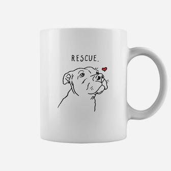 Rescue Dog, Pitbull Drawing, Rescue Mom, Adopt Don't Shop Coffee Mug - Seseable