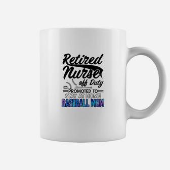 Retired Nurse Promoted To Stay At Home Baseball Mom Coffee Mug - Seseable