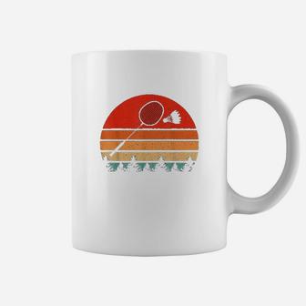 Retro Badminton Racket Shuttlecock Funny Badminton Player Coffee Mug - Seseable