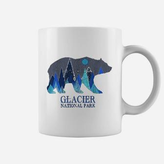 Retro Glacier Grizzly Bear Glacier National Park Coffee Mug - Seseable