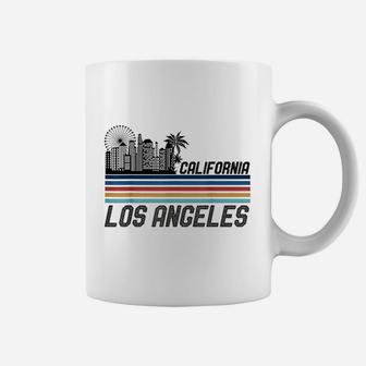 Retro Los Angeles Skyline Vintage 70s Los Angeles Coffee Mug - Seseable
