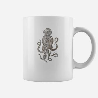 Retro Scuba Deep Sea Octopus Release The Kraken Vintage Gift Coffee Mug - Seseable