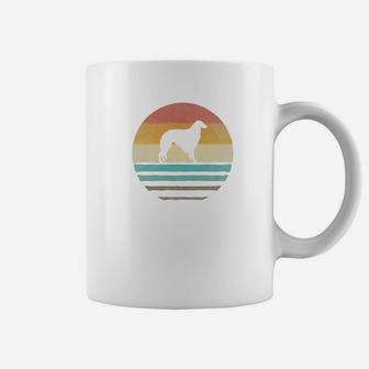 Retro Vintage Sunset Borzoi Dog Breed Lover Silhouette Gift Premium Coffee Mug - Seseable