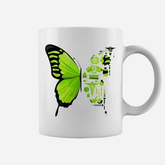 Rn Nurse Butterfly Cute Lpn Cna Nursing Student Coffee Mug - Seseable