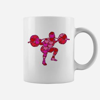 Rose Red Heart Valentines Day Gift For Weightlifting Gym Coffee Mug - Seseable