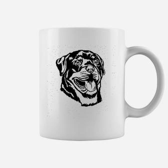 Rottweiler Dog Face Graphic Coffee Mug - Seseable