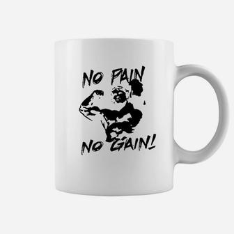 S Gym No Pain No Gain Workout Bodybuilding Coffee Mug - Seseable