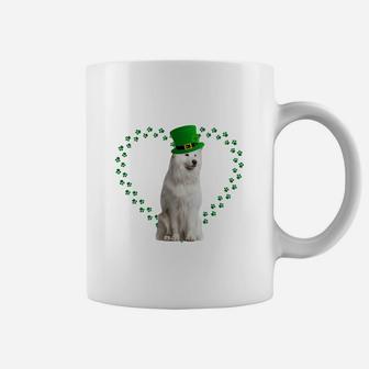 Samoyed Heart Paw Leprechaun Hat Irish St Patricks Day Gift For Dog Lovers Coffee Mug - Seseable
