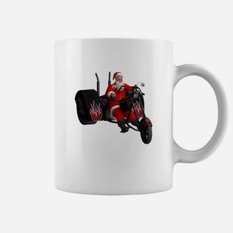 Santa And His Custom Trike Christmas Coffee Mug - Seseable