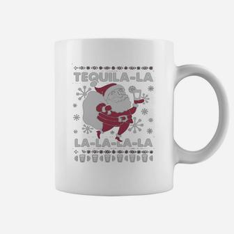 Santa Claus Tequila La La La La La Christmas Coffee Mug - Seseable