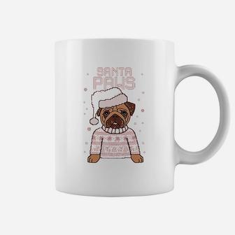 Santa Paws Pug Ugly Christmas Dog Coffee Mug - Seseable