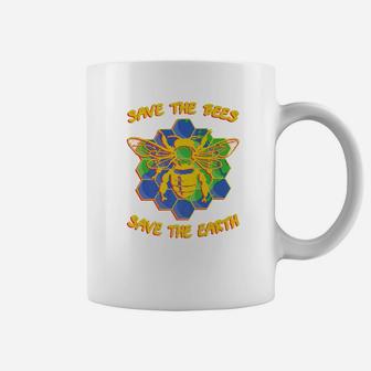 Save The Bees Save The Earth Vintage Earth Day Bee Coffee Mug - Seseable
