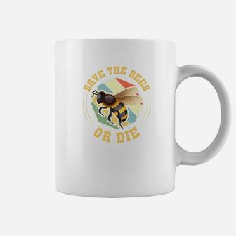 Save The Bees Vintage Retro Gift For Beekeeper Coffee Mug - Seseable