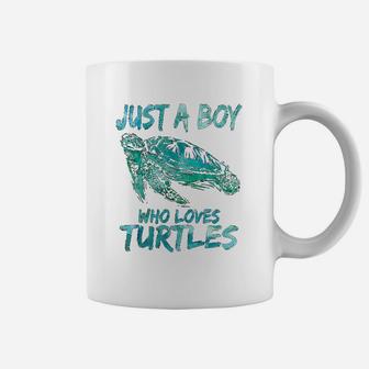 Sea Ocean Watercolor Just A Boy Who Loves Turtles Coffee Mug - Seseable