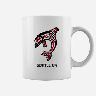 Seattle Washington Native American Indian Orca Killer Whales Coffee Mug - Seseable