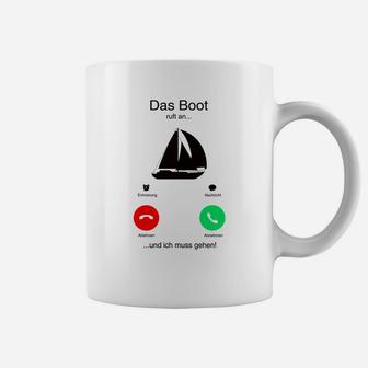 Seemanns Humor Tassen: Das Boot ruft an… und ich muss gehen!, Segelschiff & Telefon - Seseable