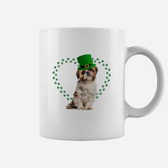 Shih Tzu Heart Paw Leprechaun Hat Irish St Patricks Day Gift For Dog Lovers Coffee Mug - Seseable