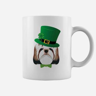 Shitzu Dog With Green Hat Shamrock Funny Patrick Day Gift Coffee Mug - Seseable